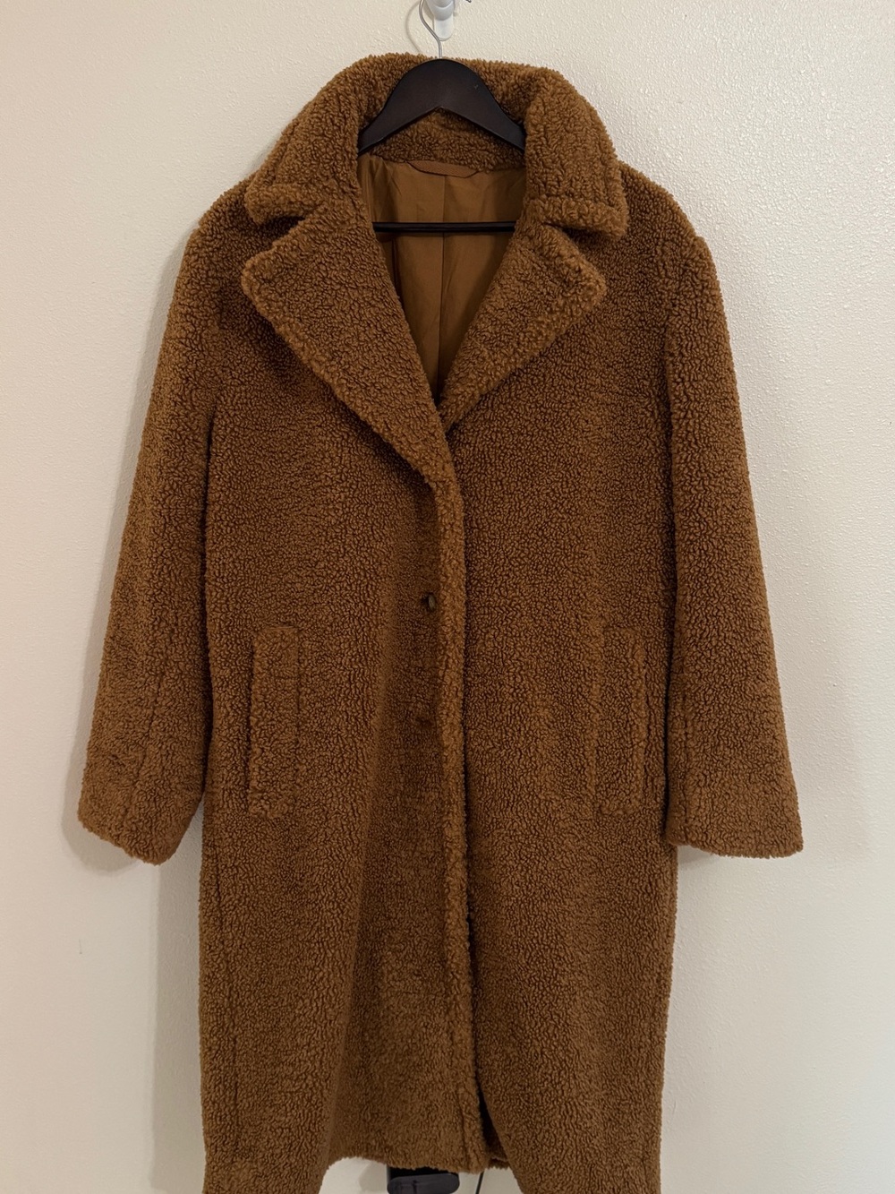 Cozy Teddy Long Coat in Camel - Picture 4 of 8